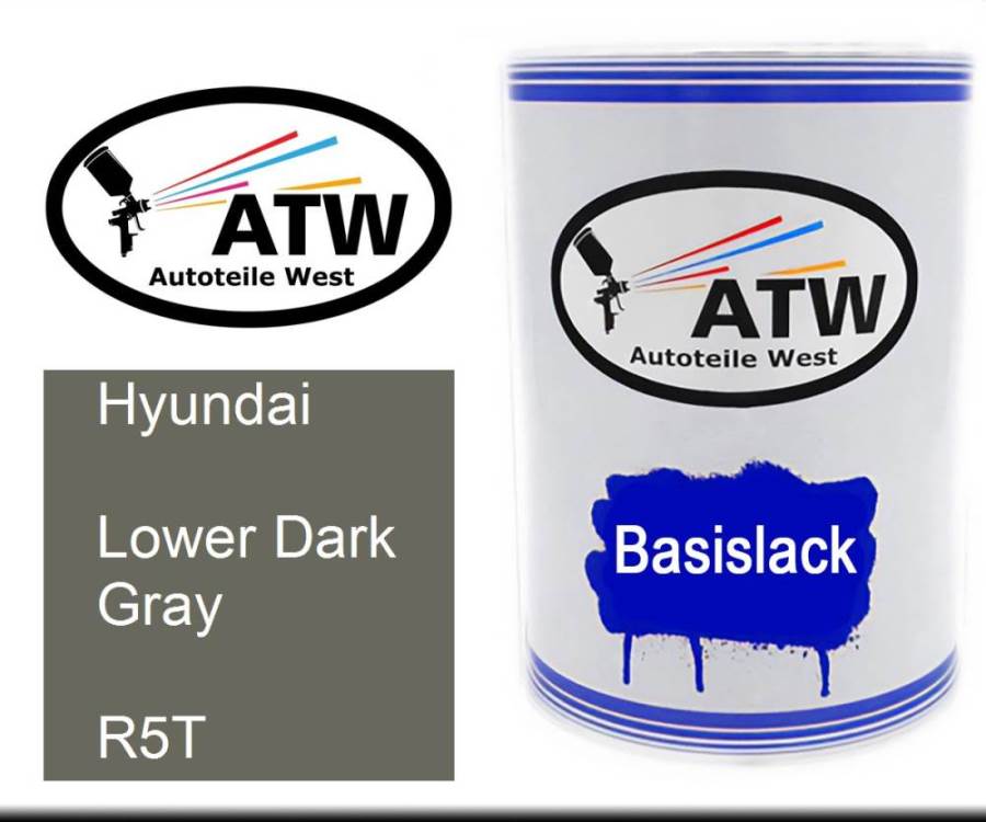 Hyundai, Lower Dark Gray, R5T: 500ml Lackdose, von ATW Autoteile West.